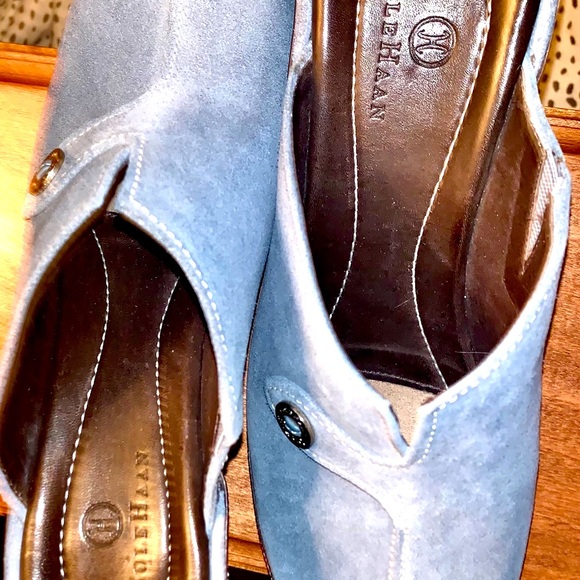 Women’s SUADE blue COLE HAAN CLOGS - Picture 5 of 7